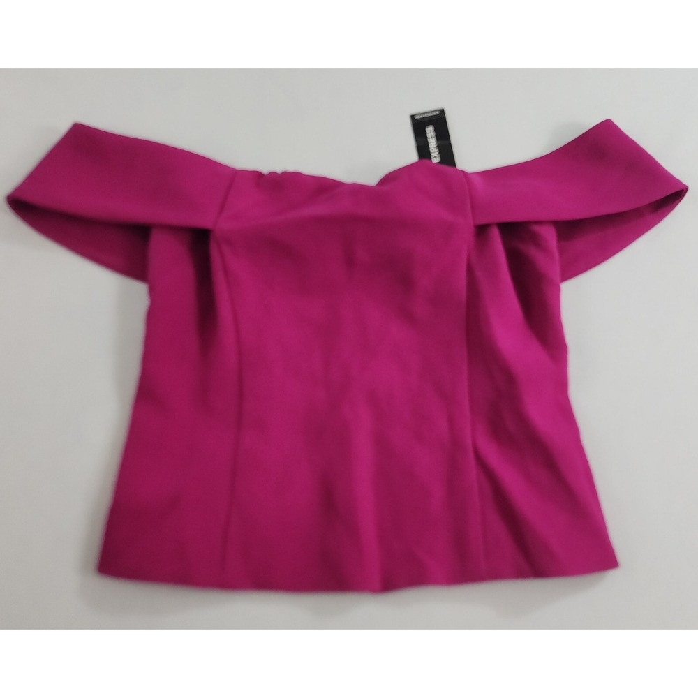 Express blouse top shirt womens sz 2 pink magenta 10009802 stretch $39 ladies